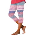thumbnail image 2 of Lroveb Capri Leggings for Women Breast Cancer Awareness Pants High Waisted Pink Ribbon Printed Yoga Pants with Pockets Pink, 2 of 4