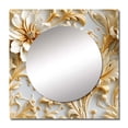 thumbnail image 2 of Designart "Regal Serenity In Gold And White I" 0 Square Mirror Wall Decor Bohemian - Large Gold Square Bathroom Mirror - Square Printed Wall Mirror Art, 2 of 5