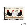 thumbnail image 4 of Amarainy Chicken Farmhouse Design Linen Table Mats Set of 4 for Home Kitchen Table Decor 12x18 inch, 4 of 5