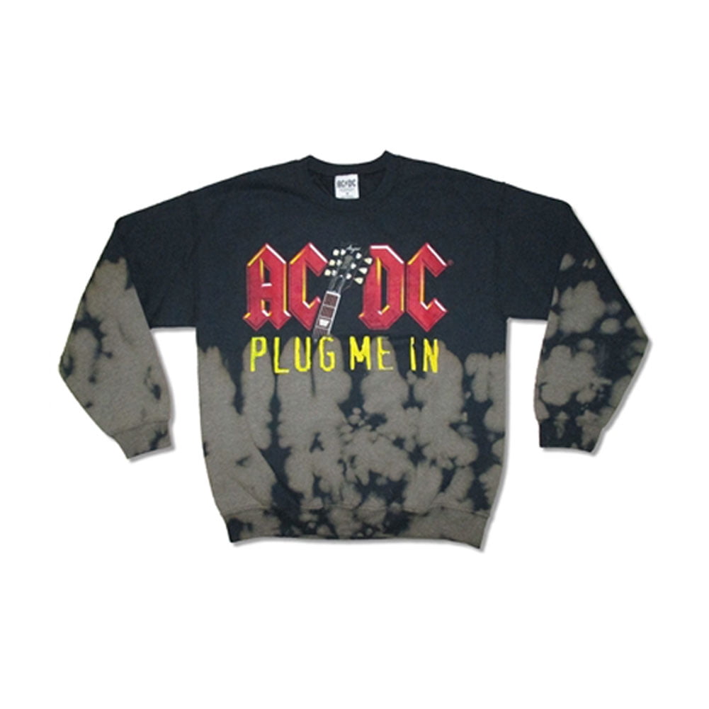 ac dc hoodie bleached