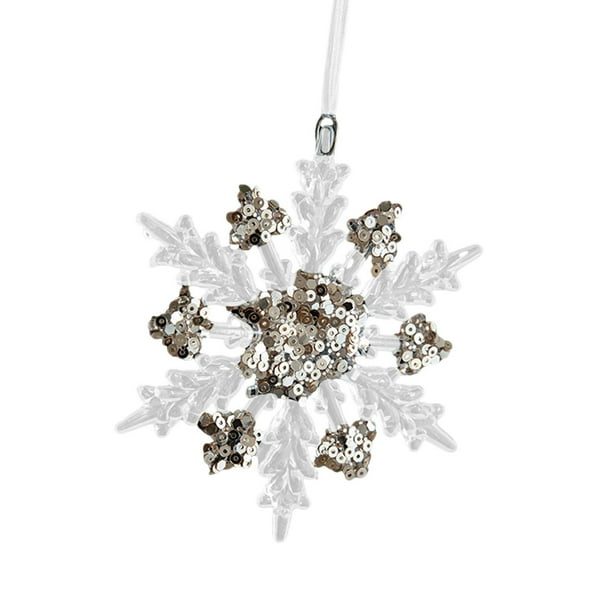 Manualidades con colgante de árbol de Navidad con temática invernal para aniversario, cumpleaños y chimenea. Copo de nieve B