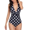 thumbnail image 1 of Traje de baño para mujer NikouMX con cuello en V y lunares profundos, 1 of 6