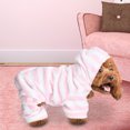 thumbnail image 1 of Ropa Para Mascotas, Pijamas Para Mascotas De Material Polar De Coral Con Rayas Rosas Suaves, Para Ropa Para Mascotas, Sudaderas Con Capucha Para Perros Y Gatos ANGGREK Otros, 1 of 8