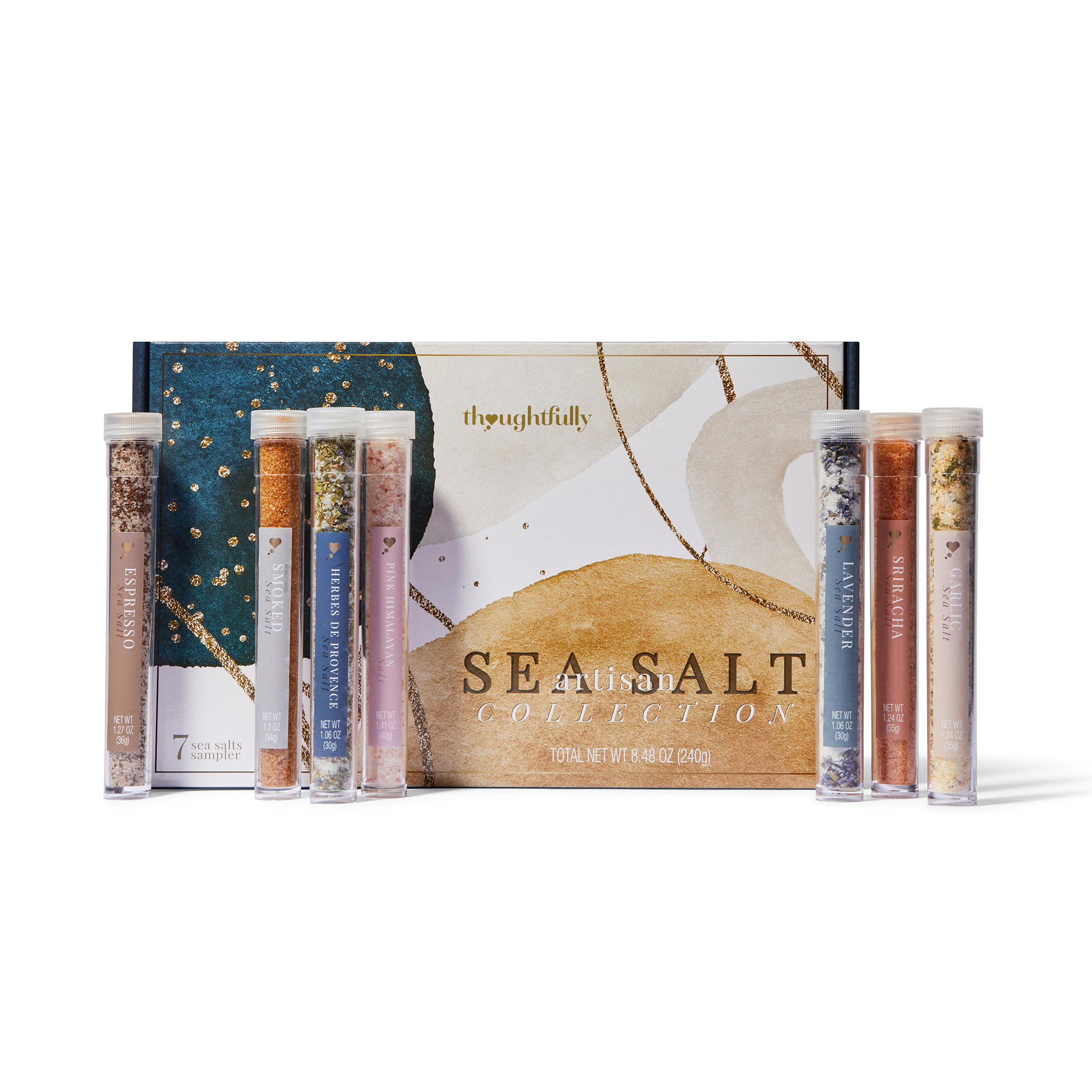 Thoughtfully Gourmet, Salt Therapy Gift Set, Includes Variety of Sea Salts, 7-Pack