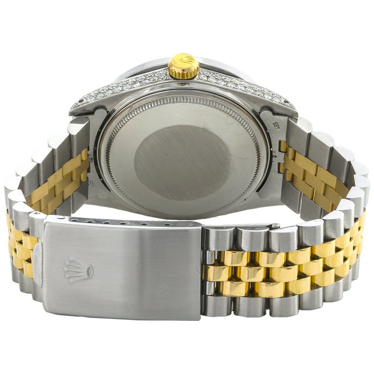 Rolex Datejust Yellow Gold Steel White Mop Diamond Dial Fluted Bezel 16013 | Da Vinci Fine Jewelry, Inc.