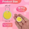 thumbnail image 2 of Uxcell 50Pcs Metal Rim Key Tag Blank Round Paper Tags Bulk Writable Keychain Identifiers with Split Rings Yellow, 2 of 7