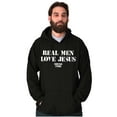 thumbnail image 3 of Real Men Love Jesus Christian Hoodie Hooded Sweatshirt Men Brisco Brands S, 3 of 6