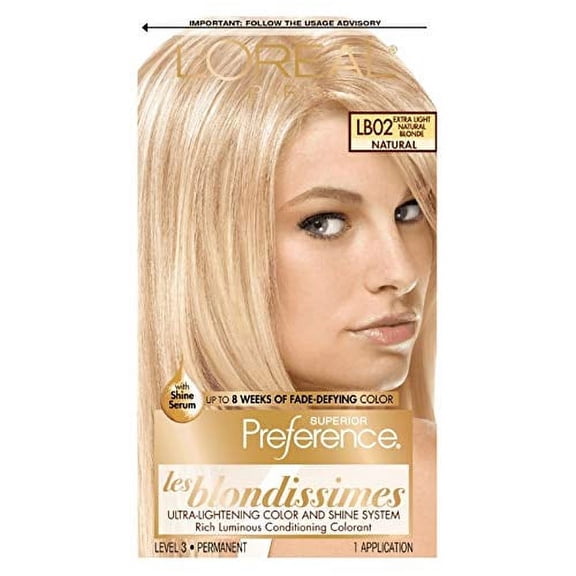 Loreal Superior Preference Les Blondissimes Hair Color, Lb02 Extra Light Natural Blonde - 1 Ea