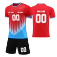thumbnail image 1 of Custom Football Kit Set for Adult and Child, Name Number Team Logo DIY Family Match Personalized Jersey Shirt Shorts Set, Dad and Son Matching Outfits Red XXXXL, 1 of 6