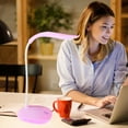 thumbnail image 3 of LED Desk Lamp Table Lamp Reading Lamp with USB Charging Port, Flexible Gooseneck Table Lamp Eye Caring lamp for Bedside Office Study Drafting, Sensitive Control (Pink), 3 of 5