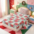 thumbnail image 2 of Manfei Xmas Winter Holiday Twin Sheets,Cute Santa Claus Bedding,3 Pieces,1 Flat Sheet,1 Fitted Sheet and 1 Pillowcase, 2 of 6