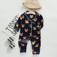 thumbnail image 4 of RMGVDSD Comfy Kids Pajamas Set Toddler Pajamas Cartoon Bear Print Long Sleeve Tops+Pants Sleepwear Outfits Baby Boy Pajamas Soft Loungewear 2-3 Years, 4 of 4
