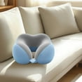 thumbnail image 3 of Ergonomic Memory Foam Neck Pillow for Travel Comfortable Polyester Support for Airplane Train Car and Home Use, 3 of 3