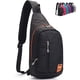 thumbnail image 1 of Peicees Mochila pequeña con bandolera, impermeable, unisex, bandolera en el pecho, 1 of 5