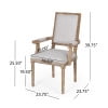 Noble House Aisenbrey French Fabric Dining Chair, Set of 4, Light Gray