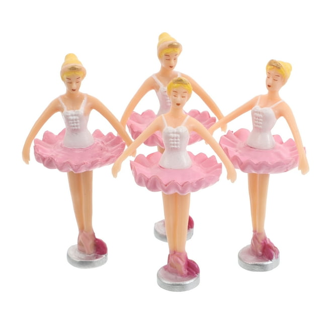 ColoMX 4 muñecas bailarinas giratorias para caja de música, delicadas figuras de ballet, caja de joyería musical, accesorios para coleccionistas.