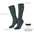 thumbnail image 6 of Fotbe Hawaiian Style print Women's Men's Novelty Crew Socks Cotton Socks Knee High Socks for Walking,Running,Nurses,Pregnancy, 6 of 8