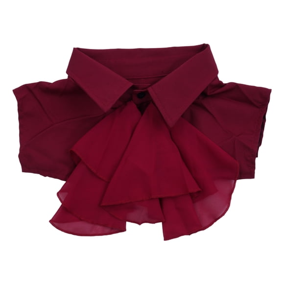 French Style Shirt Collar Layering Half Shirt Ruffle Front Jabot Detachable Faux Collar for Business Meetings and Party
