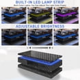 thumbnail image 3 of Blotout Large Modern High Glossy LED Coffee Table with 2 Storage Drawers, 3 Tiers-Layer Center Tables w/60,000 Colors LED Lights/Marbling Print for Livings Room, 3 of 8
