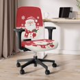 thumbnail image 6 of CHAQLIN Office Chair Covers Santa Claus Pattern with Comfy Decorative Office Chair Slipcover for High Back Chair, 2 Piece Desk Chair Cover, 6 of 8