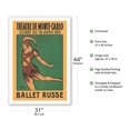 thumbnail image 2 of Ballet Russe - Vaslav Nijinsky - Theatre de Monte Carlo - Vintage Dance Poster by Jean Cocteau c.1911 - Fine Art Rolled Canvas Print 27in x 40in, 2 of 4