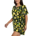thumbnail image 3 of Womens Pajama Sets With Pocket, Lemon Fruits Flowers Leaves Lounge Sets Short Sleeve Sleepwear PJ Sets for Women, 3 of 6