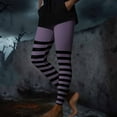 thumbnail image 6 of Aobny Gothic Women's Leggings Purple Striped Leggings Skinny Ankle High Waisted Stretch Active Pants for Women,M, 6 of 9