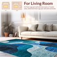 thumbnail image 2 of ODIKA 4'x6' Machine Washable Non-Slip Area Rug, Abstract Brushstroke Lattice with Layered Contour Lines High Traffic Rug, Blue, 252205, 2 of 7