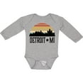 thumbnail image 3 of Inktastic Detroit Michigan Skyline Retro Boys or Girls Long Sleeve Baby Bodysuit, 3 of 5