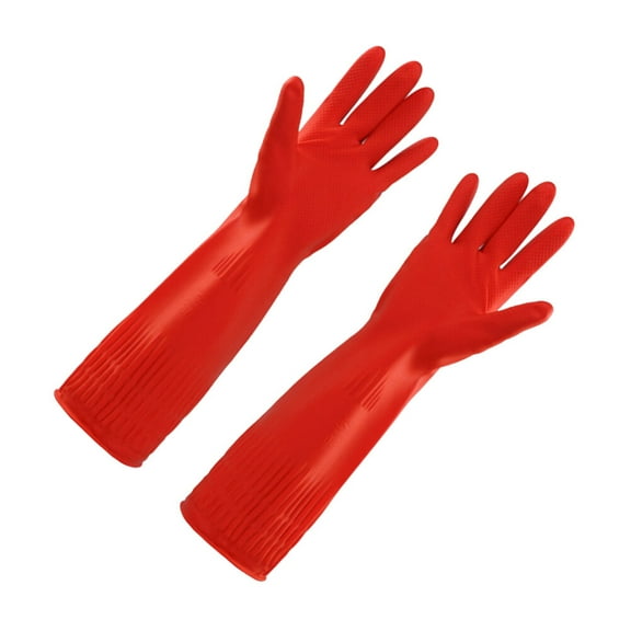 GETAJGHSD Dishwash Gloves Red Latex 1 Pair