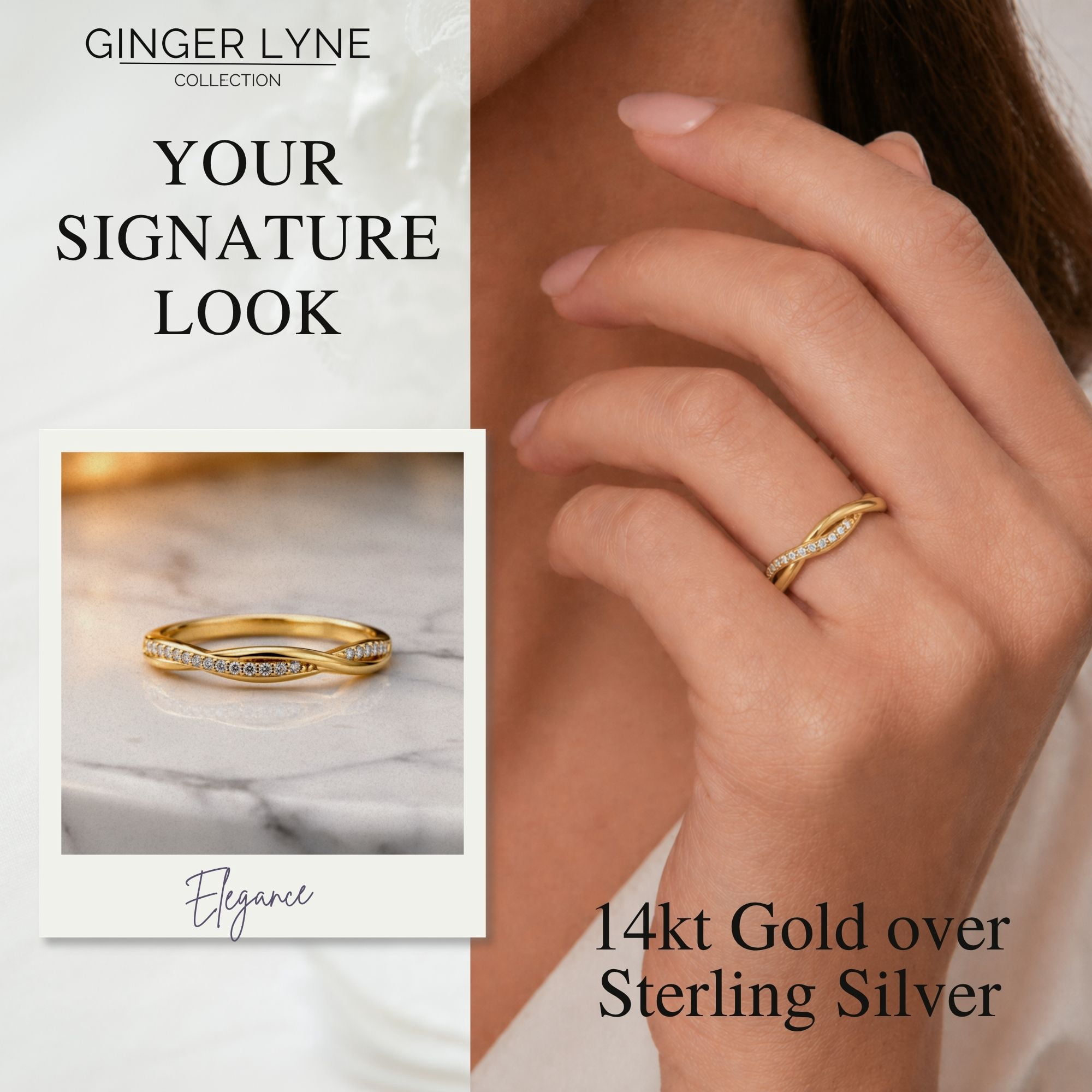 Queena Sterling Silver Wedding Band for Women Half Eternity Cz Anniversary Ring by Ginger Lyne Collection