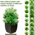 thumbnail image 3 of Small Fake Plants Mini Artificial Potted Plants Indoor Plastic Artificial Plants Aesthetic Eucalyptus Greenery Decor for Office Shelves Living Room Bathroom Bedroom (Fresh Style, 10 Packs), 3 of 5