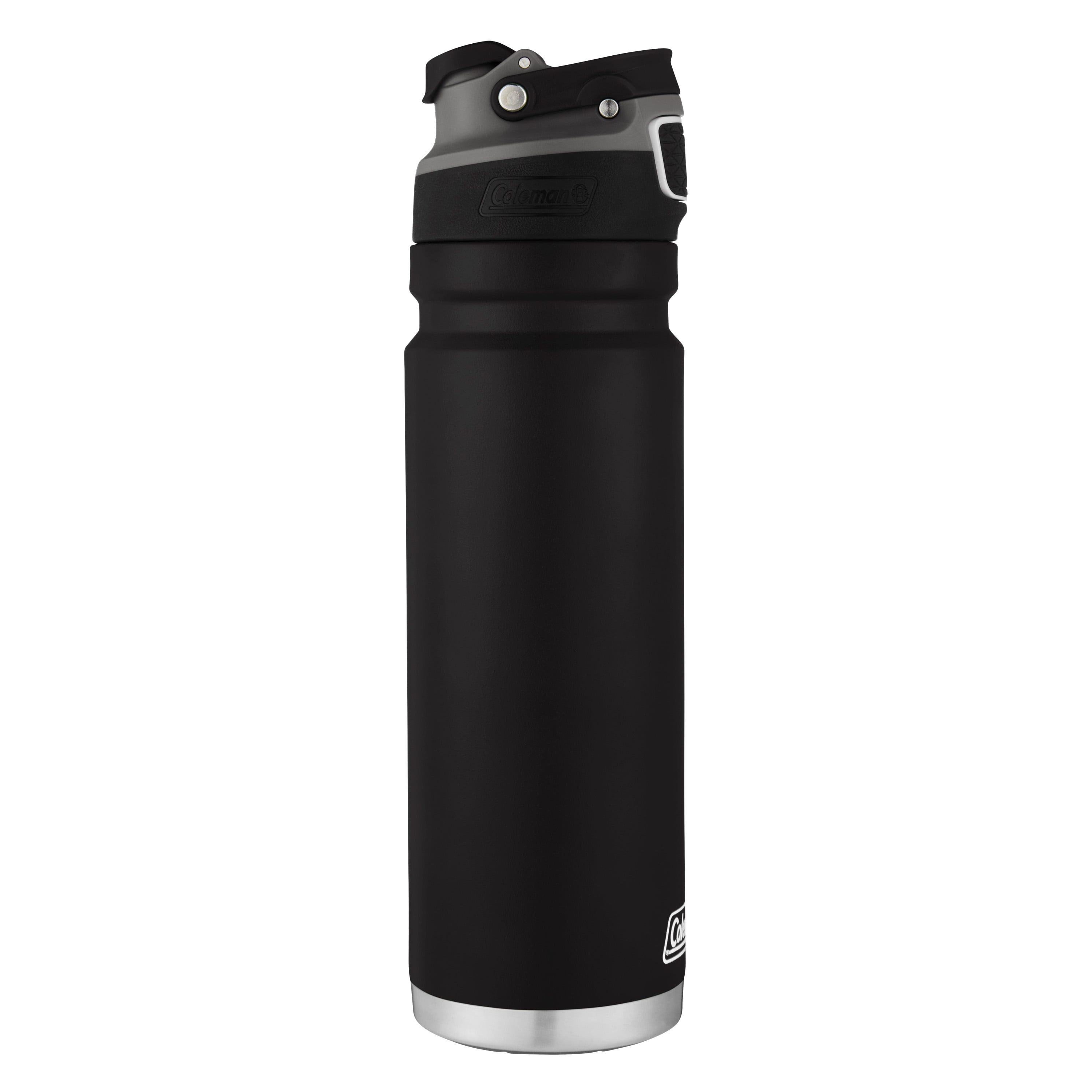 Bouteille d’eau Coleman FreeFlow, 709 mL (24 oz), acier inoxydable, couvercle Autoseal, noir Sans BPA
