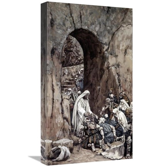 22 in. He Laid His Hands Upon the Sick Art Print - James Tissot