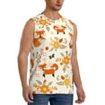 thumbnail image 2 of Daiia Flower Fox Printed Men's Tank Tops,Casual Soft Sleeveless Gym Muscle Shirts Bodybuilding Tee-Medium, 2 of 8