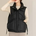thumbnail image 5 of HAiming Women's Quilted Vest Sleeveless Sand Collar Zip up Jacket Winter Warm Coat Outerwear with Pockets, 5 of 6