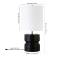 thumbnail image 6 of Evelyn&Zoe Pax 27" Tall Table Lamp with Fabric Shade, Matte Black/Brass, 6 of 7