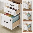 thumbnail image 6 of 60'' Farmhouse Executive Desk with Drawers, Computer Desk with Power Outlet and LED Lights for Home, Office, White, 6 of 8