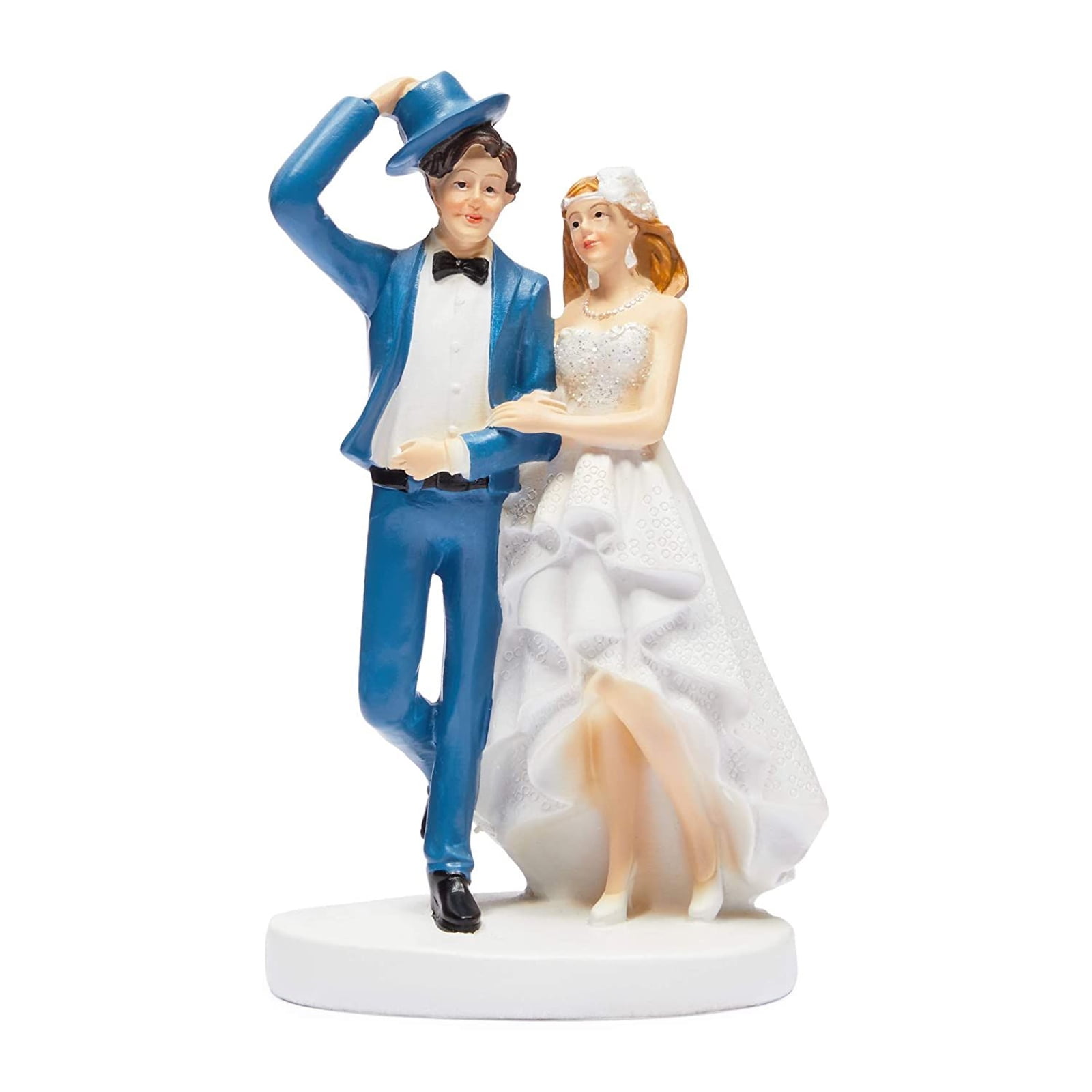 Romantic Resin Wedding Cake Topper Figure Bride & Groom Couple Bridal Decor 