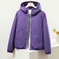 thumbnail image 4 of Women Windbreaker Jacket，Packable Women's Windbreaker Jackets Womens Waterproof Jacket Cropped Windbreaker Jacket Women Rain Gear For Women Waterproof Multi Pocket Travel Jacket Women Purple XL, 4 of 9