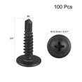 thumbnail image 2 of Uxcell #8 x 3/4" Carbon Steel Phillips Head Self Tapping Screws Black 100 Pack, 2 of 4