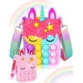 thumbnail image 3 of Aucma Paquete de 2 regalos de unicornios para niñas, juguetes, monedero, cartera, bolso cruzado de unicornio rosa, para niños de 3, 4, 5, 6, 7, 8, 9, 10, 11, 12 años, cumpleaños, regalo de San Valentí, 3 of 4