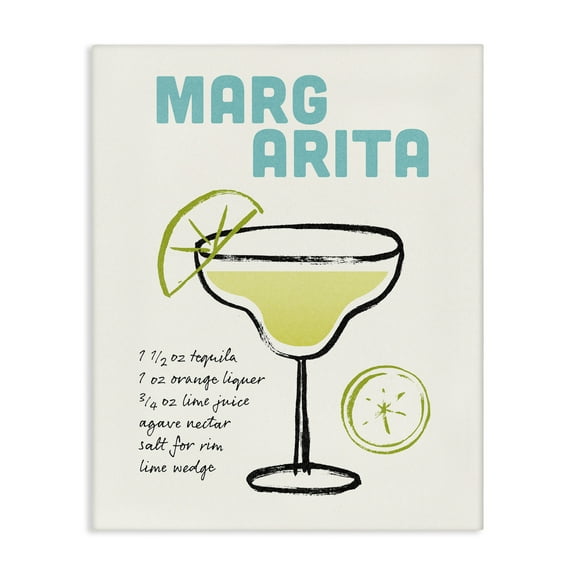 Stupell Industries Margarita Drink Recipe Food & Beverage Painting Gallery Wrapped Canvas Art Print Wall Art, 16 x 20