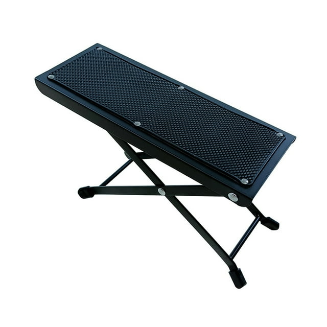 Visland Guitar Foot Stool Height Adjustable Folding Leg Rest with Anti-Slip Rubber Pads Guitar Step Footstool for Classical Guitar Players