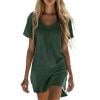 thumbnail image 7 of Gamivast Linen Tshirt Dress for Women V-Neck Short Sleeve Short Dress Solid Loose Fit Casual Dress Soft Basic Summer Beach Sleepwear Lounge Daily, 7 of 7