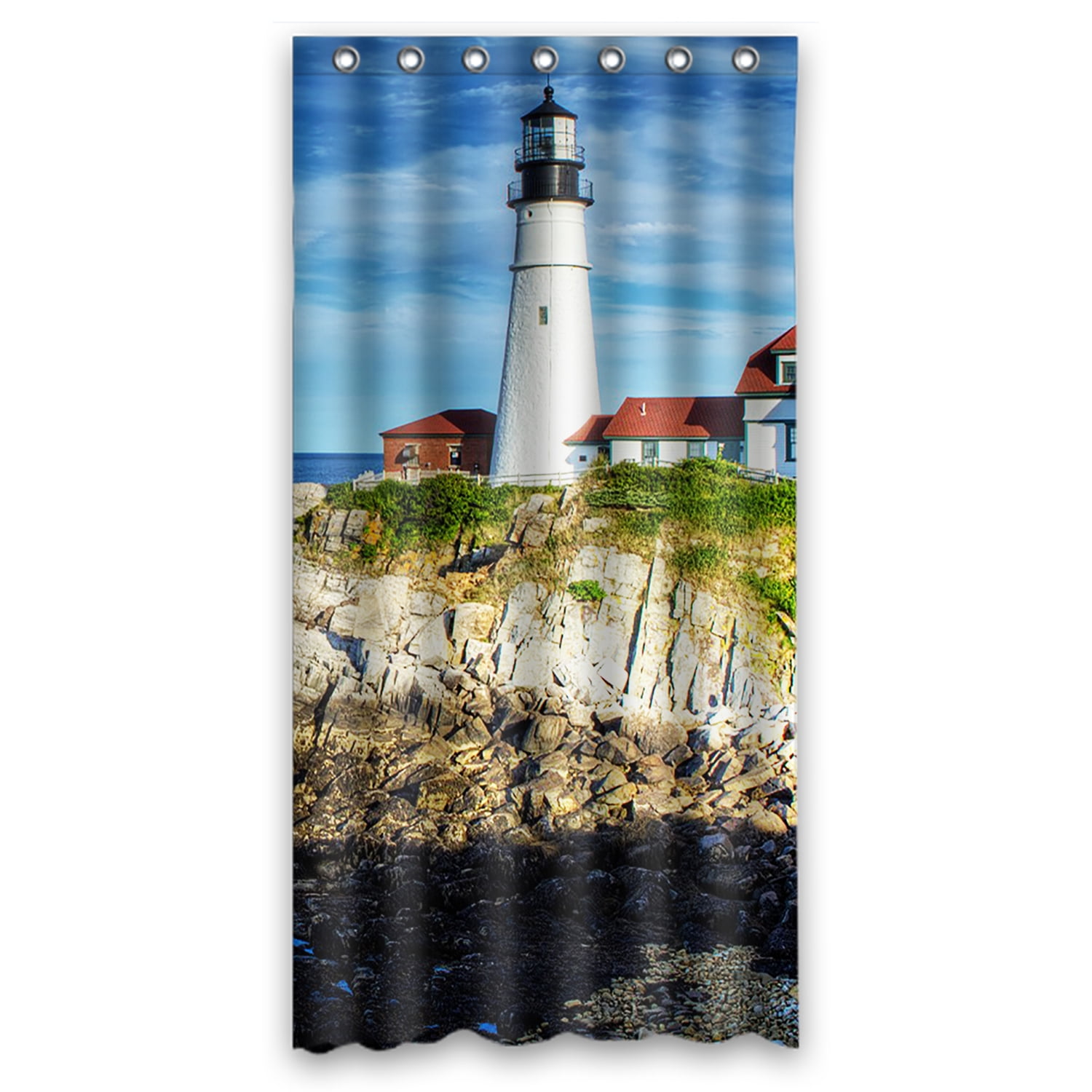 ZKGK Lighthouse of the Beach Waterproof Shower Curtain Bathroom Decor Sets with Hooks 36x72