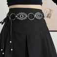 thumbnail image 5 of Deago Women's Bohemian Style Rope Braid Waist Belt Western Vintage Leather Belts for Dress Jeans (Black), 5 of 7