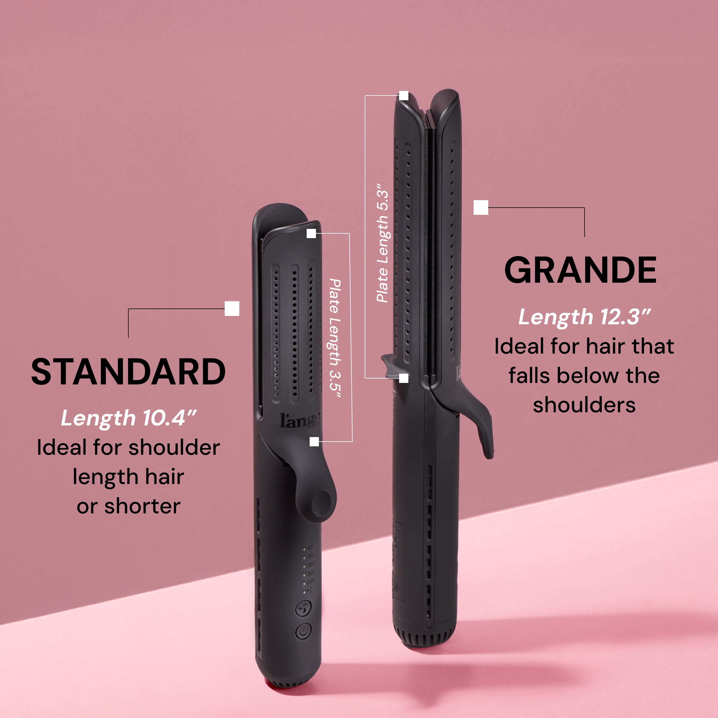 L'ange Hair, Le Duo 360° Airflow Styler, Titanium Flat Iron, Black