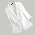 thumbnail image 2 of Gmluru Blazers For Women Trendy White Solid Color Lapel Button Elegant Suit Jacket Lightweight Suit S-3XL, 2 of 8