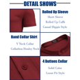 thumbnail image 5 of COOFANDY Mens Summer Henley Shirts Button Vacation Shirt Collarless Casual T-Shirts, 5 of 6